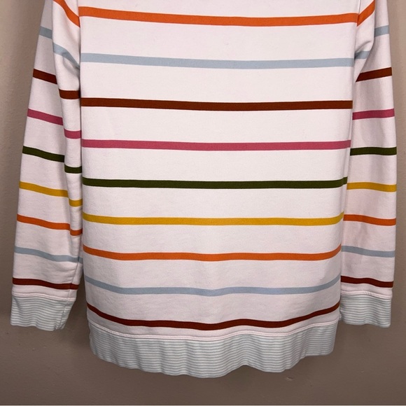 XS Lands End Striped Sweatshirt Long Sleeve Preppy Rainbow Colorful - Picture 6 of 14